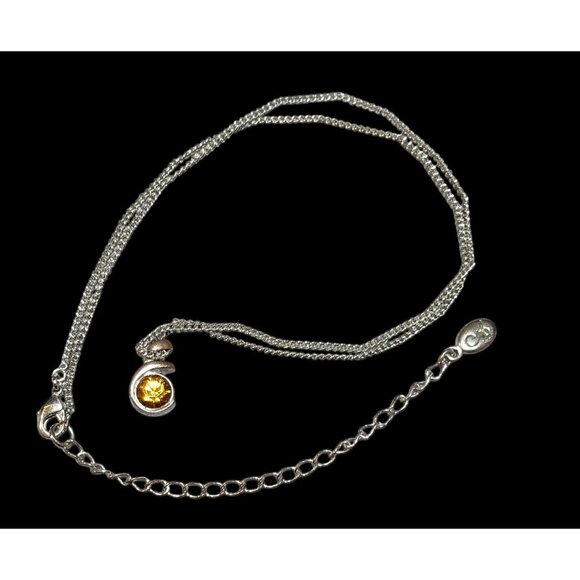Annaleece by DeVries Topaz Swarovski November Birthday Pendant Necklace - Picture 1 of 10